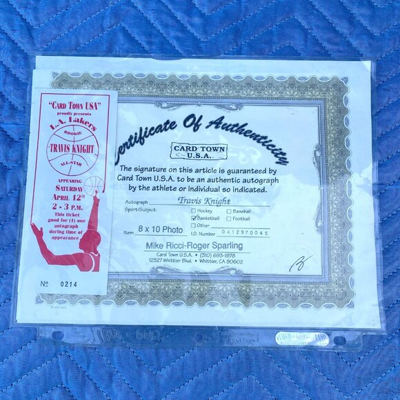 Vtg 1997 Travis Knight Los Angeles Lakers Rookie All-Star Signed Photo W/ COA - Picture 2 of 2